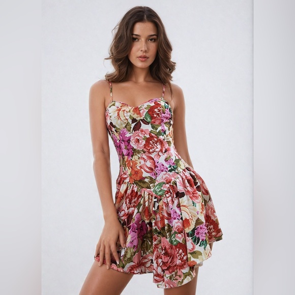 Boho Floral Print Bodice Cami Dress - Picture 1 of 10